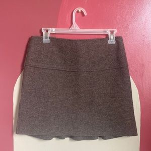 Designer Agnes B Brown Wool Mini Skirt SZ 38